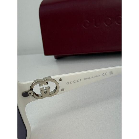 NEW Gucci GG1692S White Square Logo Sunglasses $445 main image 5